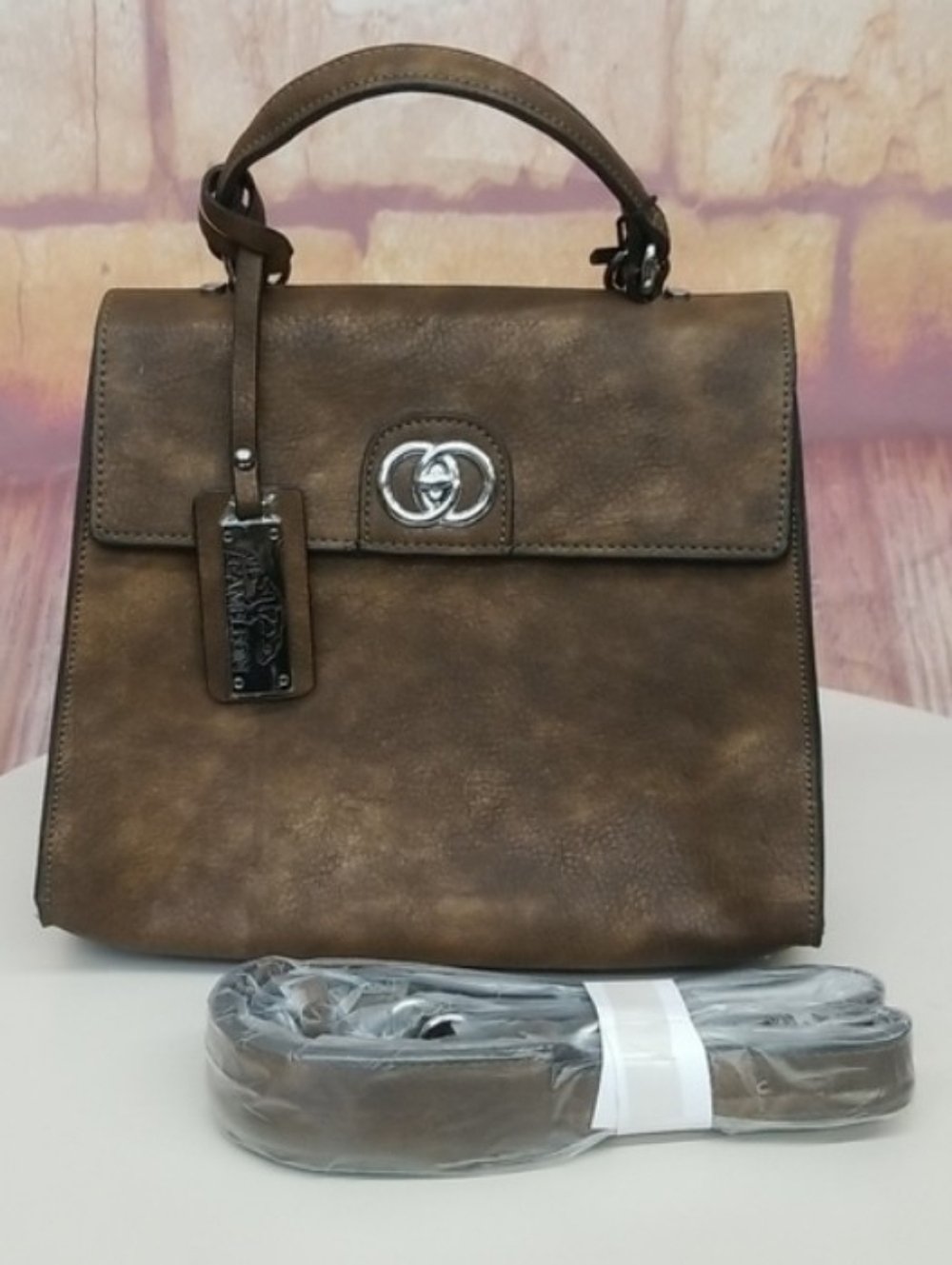 Brown Leather Top-Handle Women’s Bag- C&C